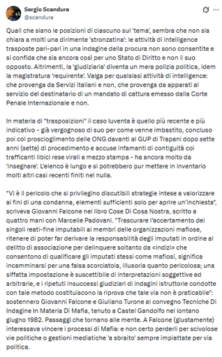 Il post originale su X